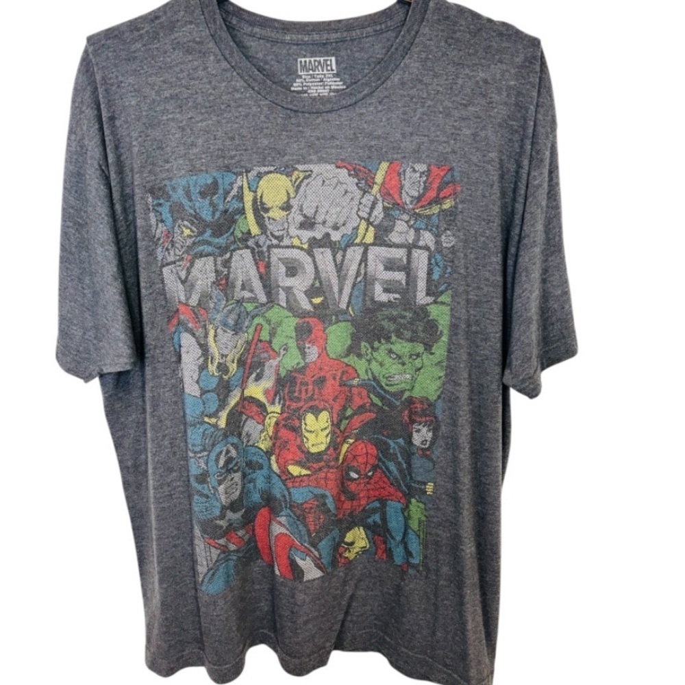 Marvel Comics Superhero’s Collage Dark Gray Men’s T-Shirt Size XXL